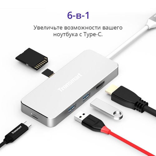 Multiport  Tronsmart USB 6--1 Type-C Hub  2